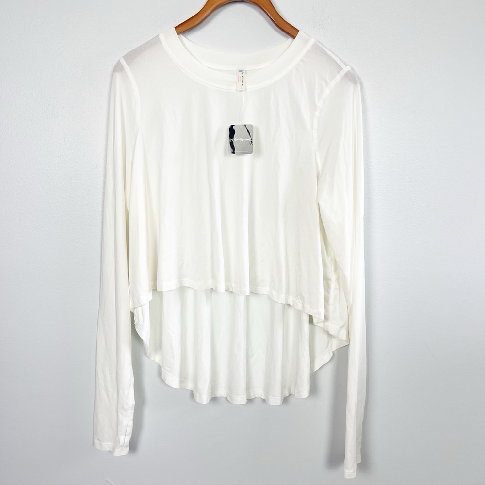 Free People Movement Long Sleeve Layered Top – Off White | Size L - Picture 2 of 7
